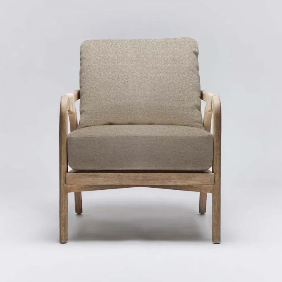 Delray Lounge Chair White Ceruse/Pebble