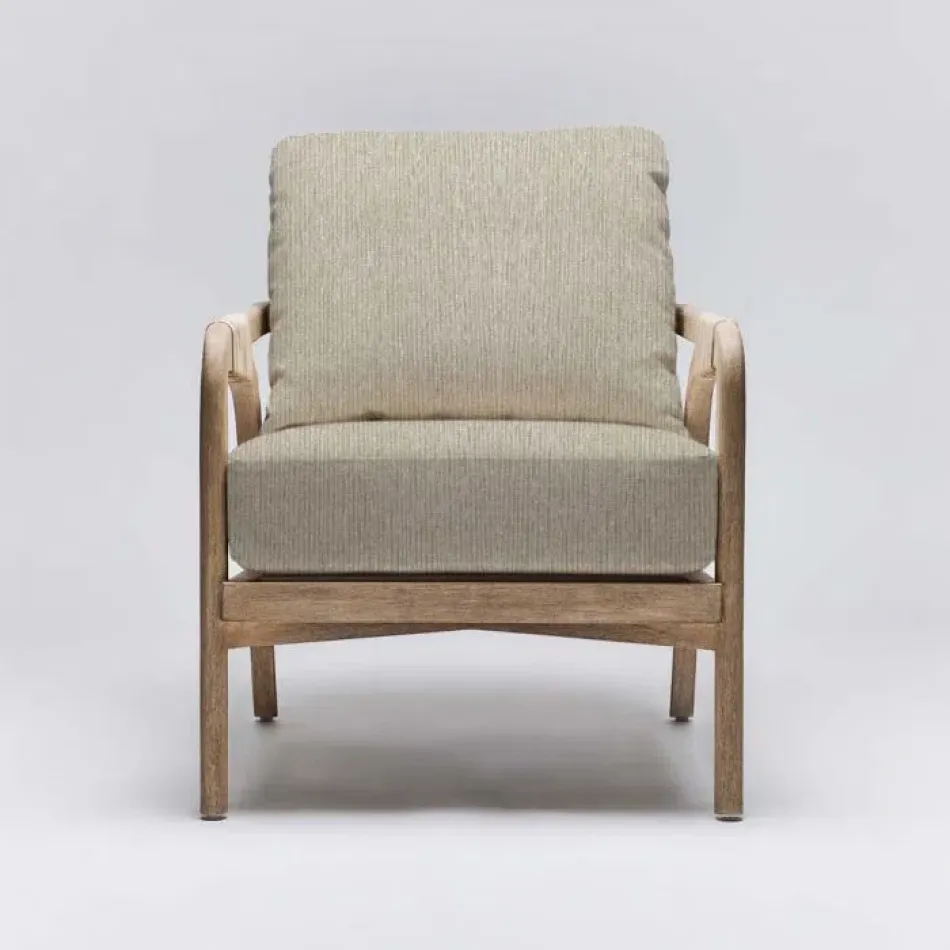 Delray Lounge Chair White Ceruse/Straw