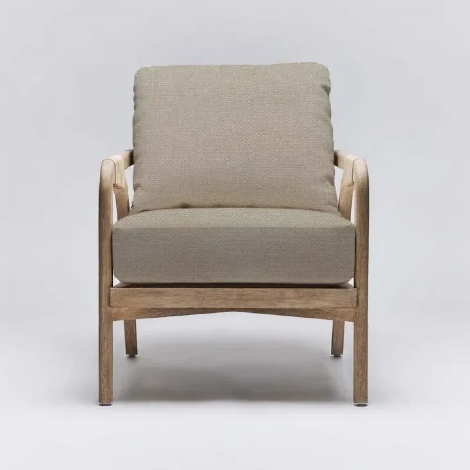 Delray Lounge Chair White Ceruse/Sisal