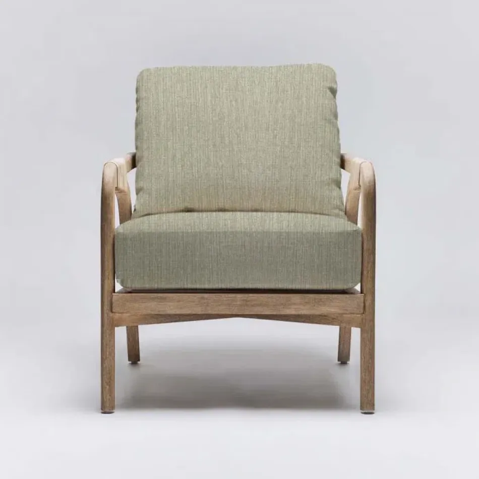 Delray Lounge Chair White Ceruse/Fern