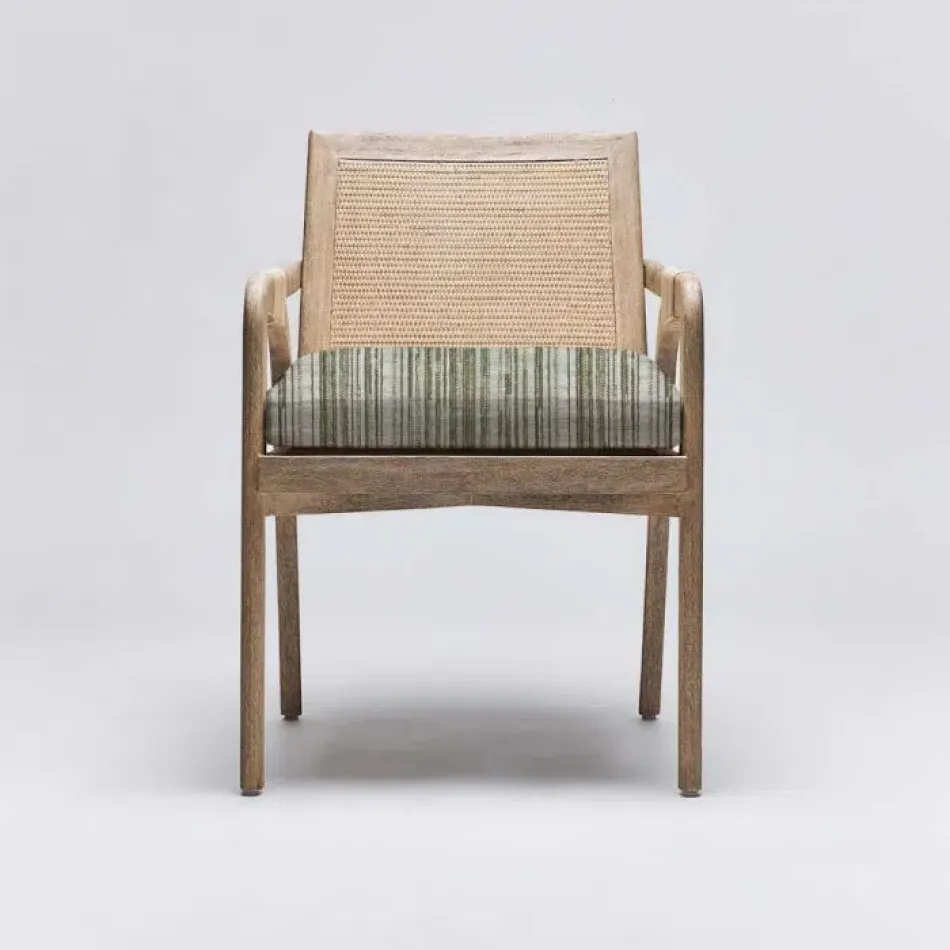 Delray Arm Chair White Ceruse/Sage