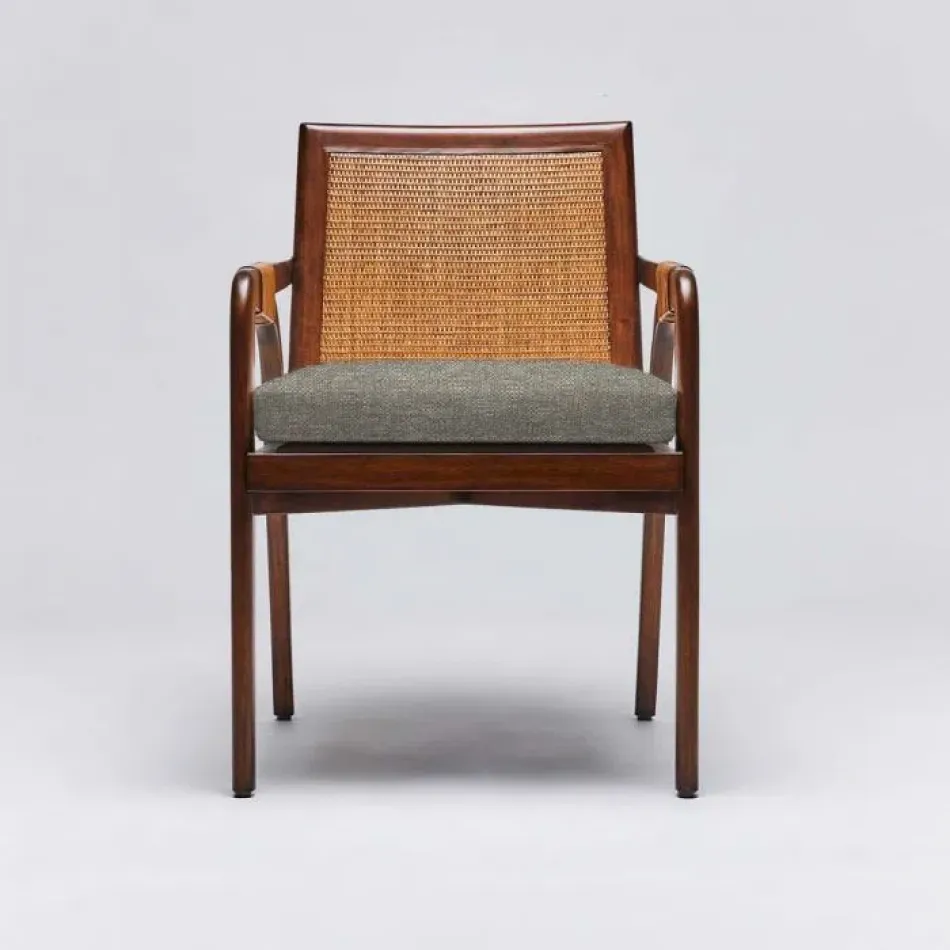 Delray Arm Chair Chestnut/Moss