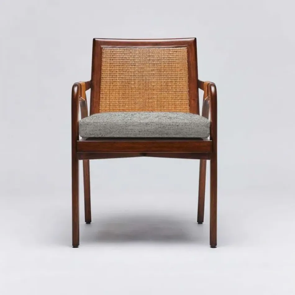 Delray Arm Chair Chestnut/Jade