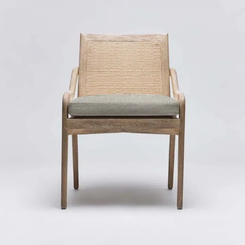 Delray Side Chair White Ceruse/Hemp