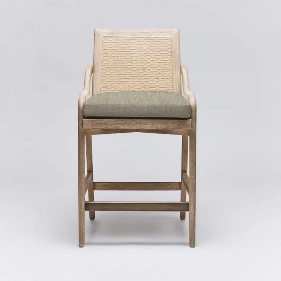 Delray Counter Stool White Ceruse/Fawn