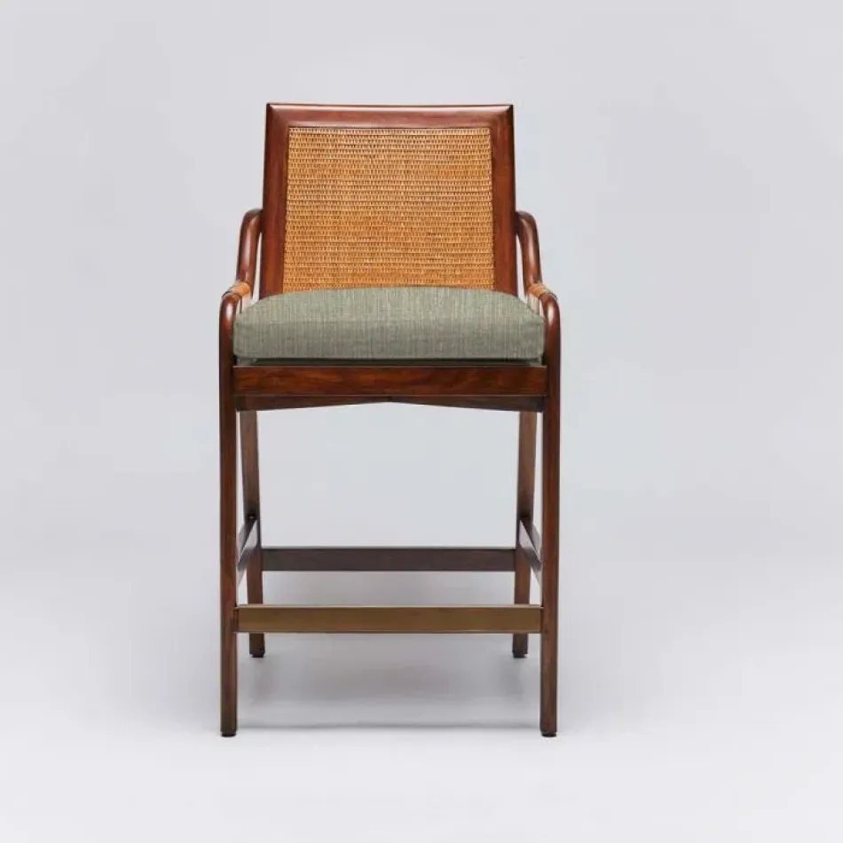 Delray Counter Stool Chestnut/Fern