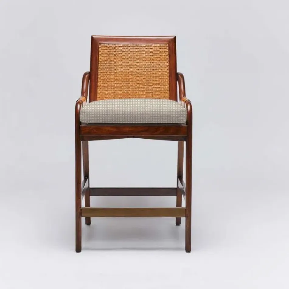 Delray Counter Stool Chestnut/Natural Cream