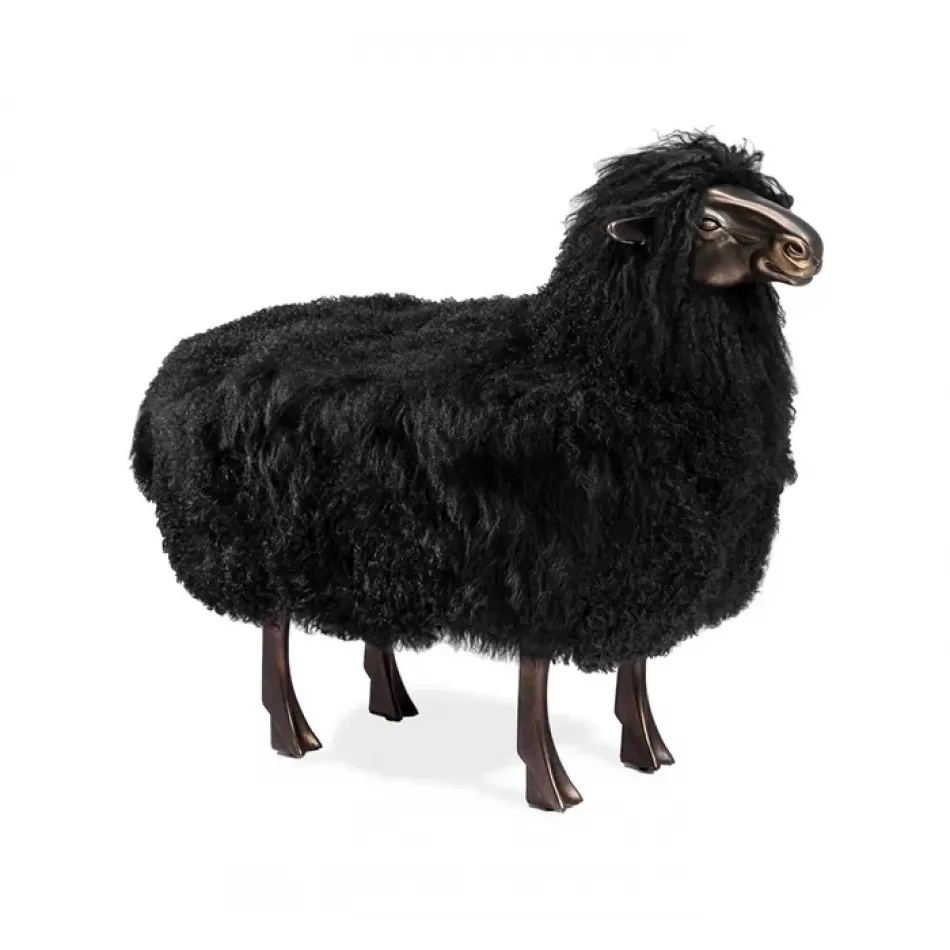 Leon Sheep Sculpture, Black