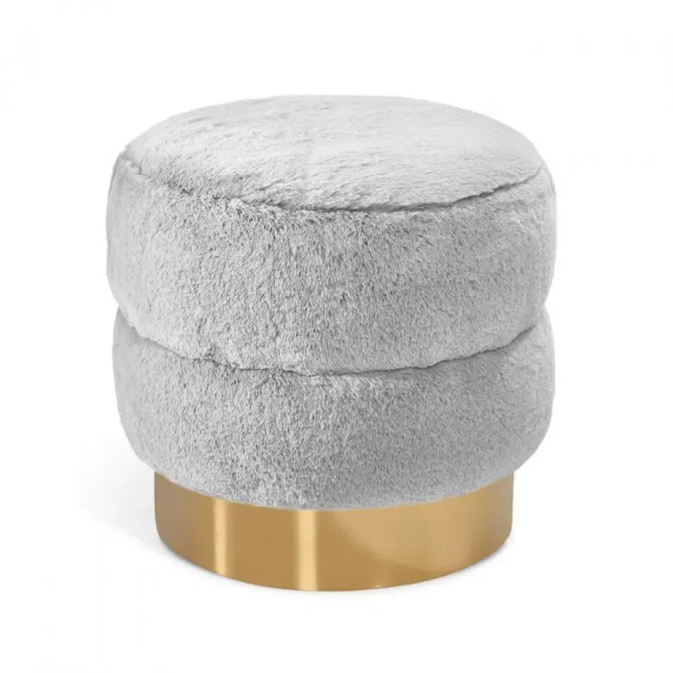 Charlize Stool, Brass/ Shadow Grey