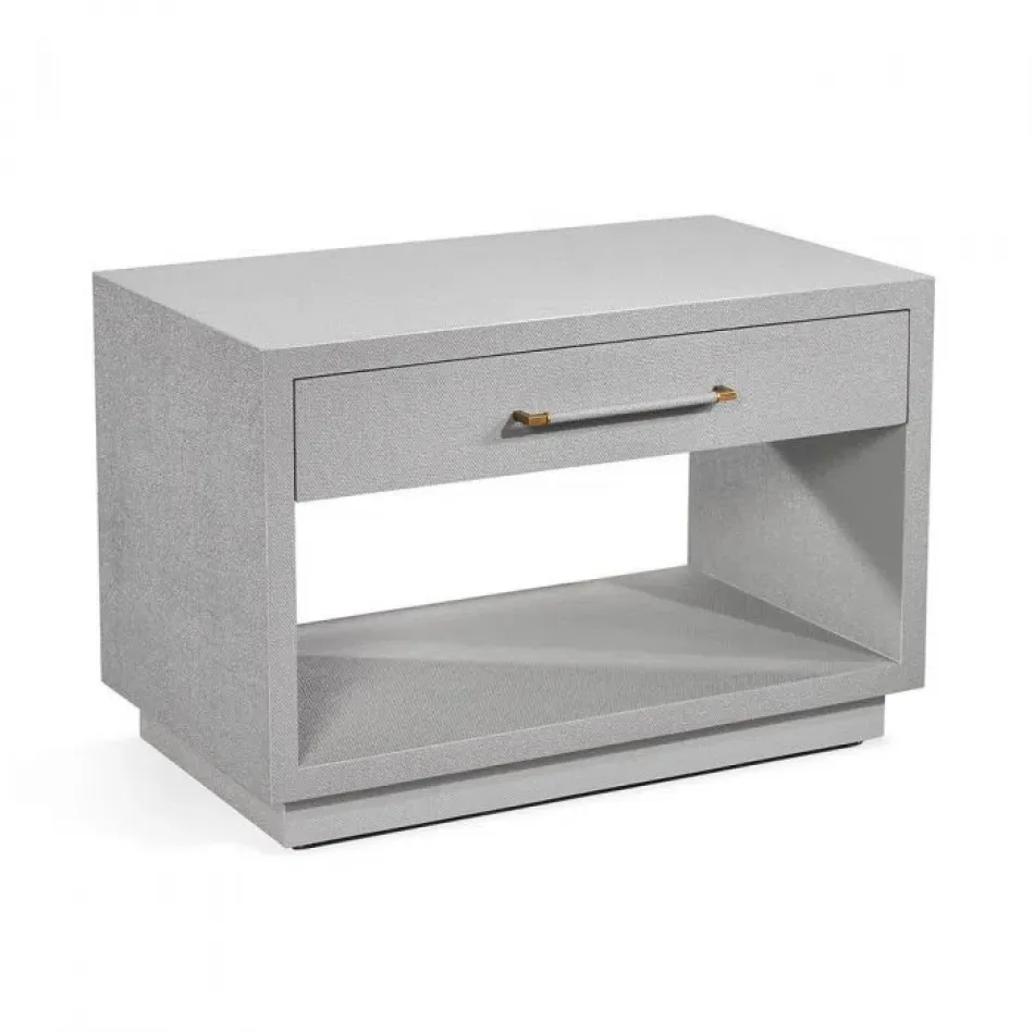 Taylor Low Bedside Chest, Light Grey