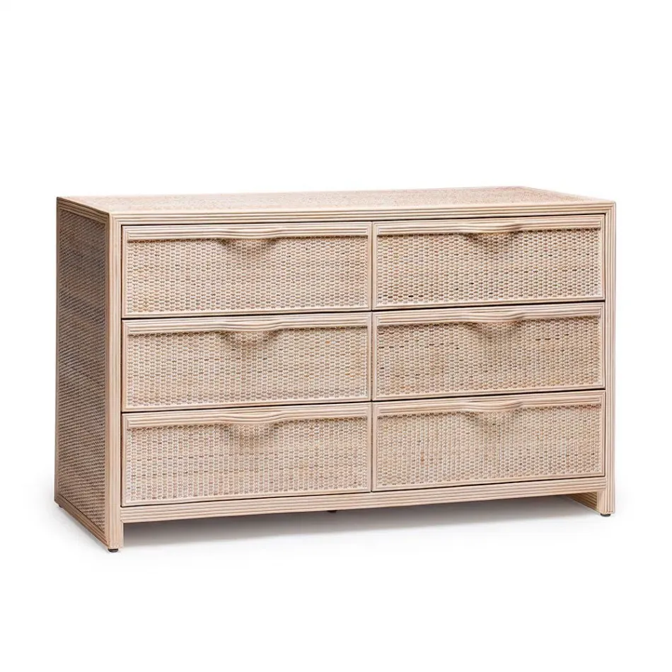 Melbourne 6 Drawer Chest, White Wash