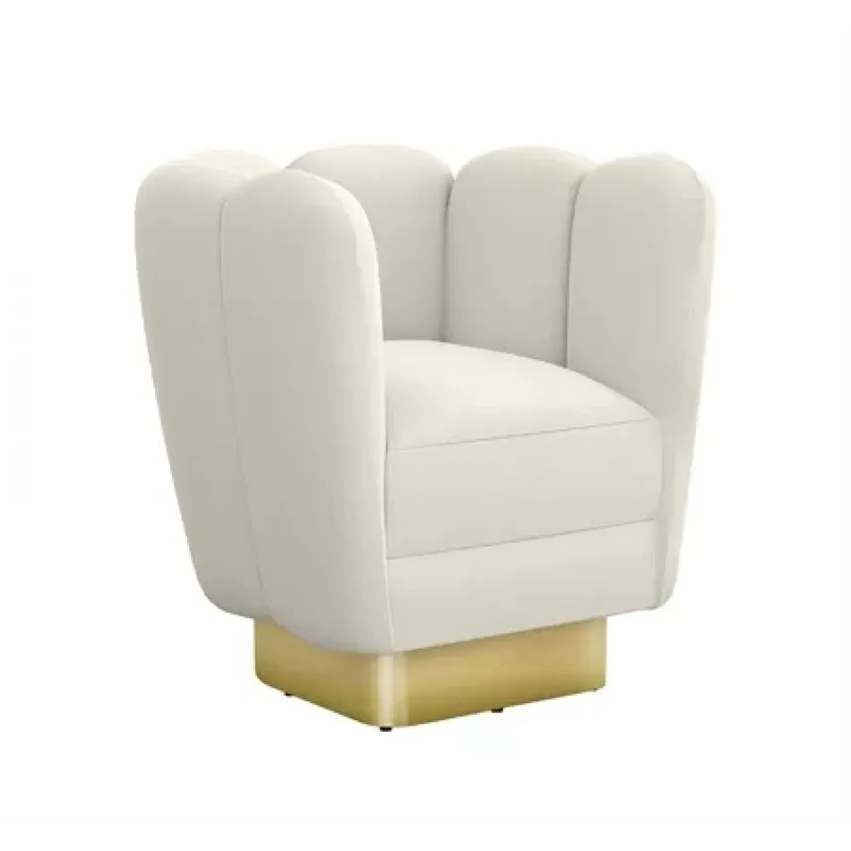 Gallery Swivel Chair Brass, Pearl