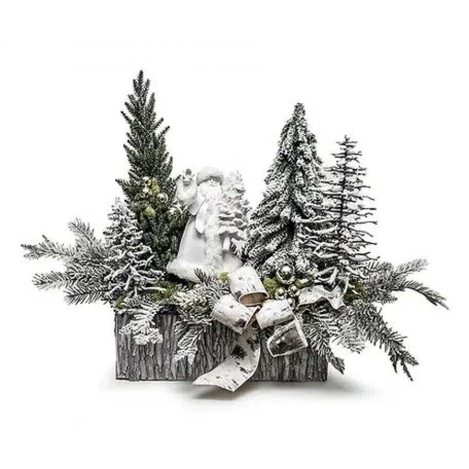 Large Bark Box With Santa/Pines