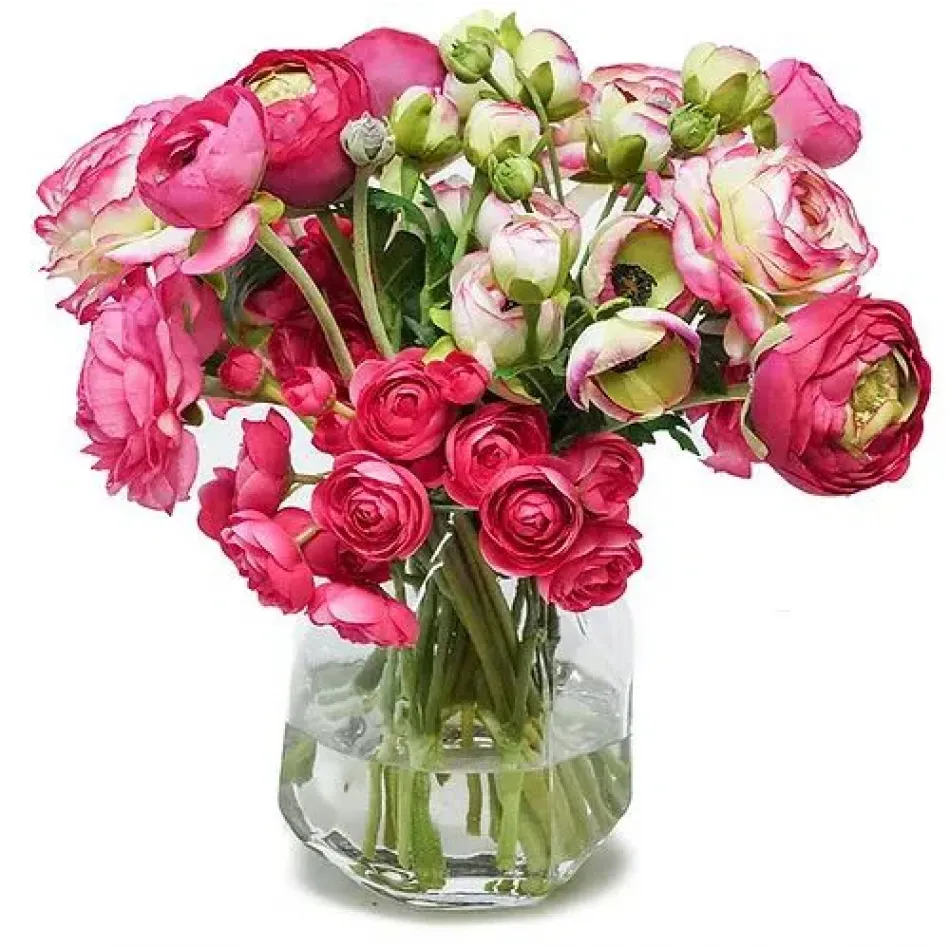 Denali Vase With Pink Ranunculus