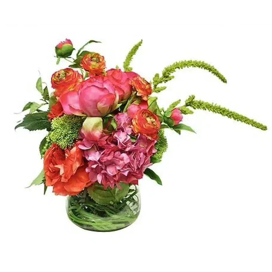 Glass Bowl With Bright Beauty Floral Mix
