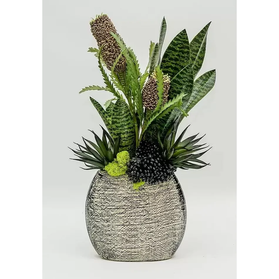 Banksia/Sans Flat Bk/Cr Vase