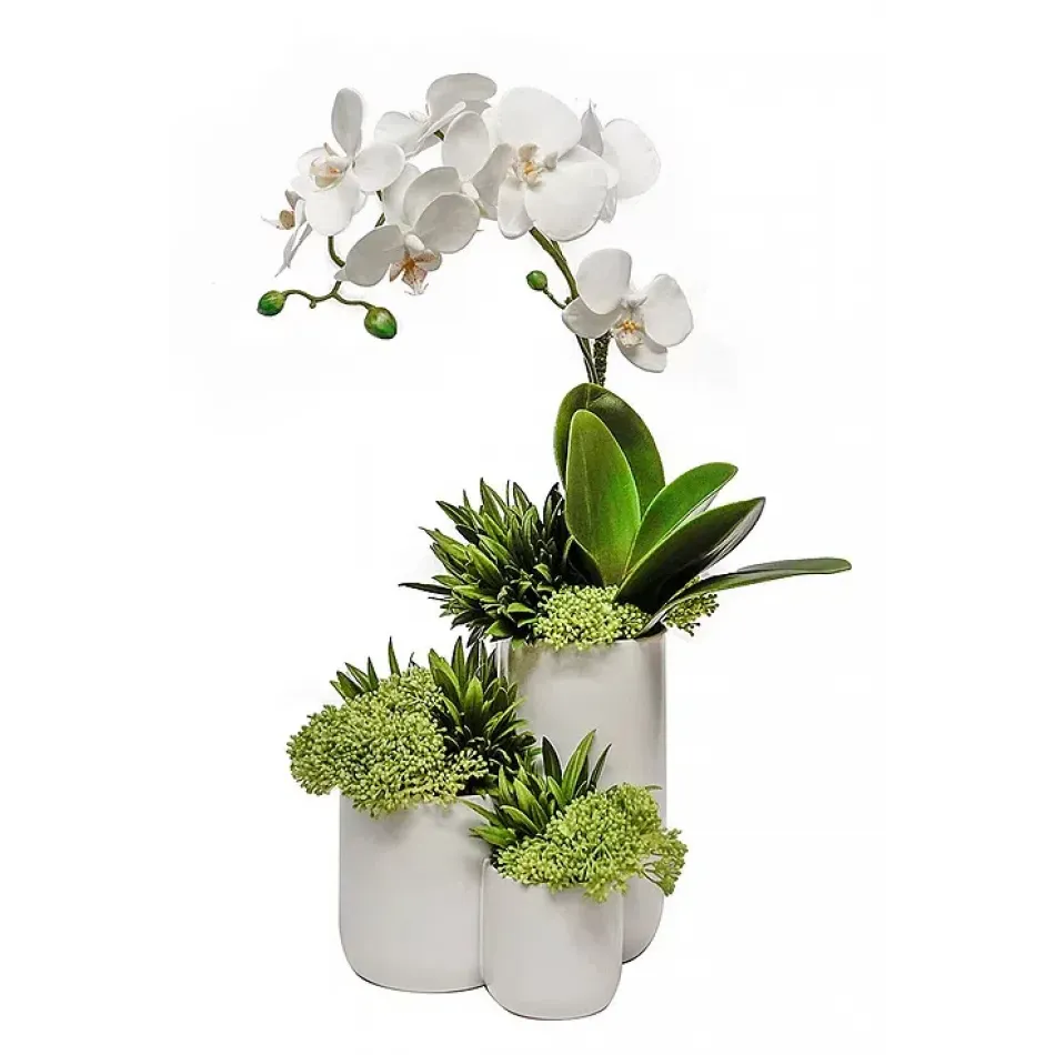 Orchid/Grass in 3-Tiered Vase