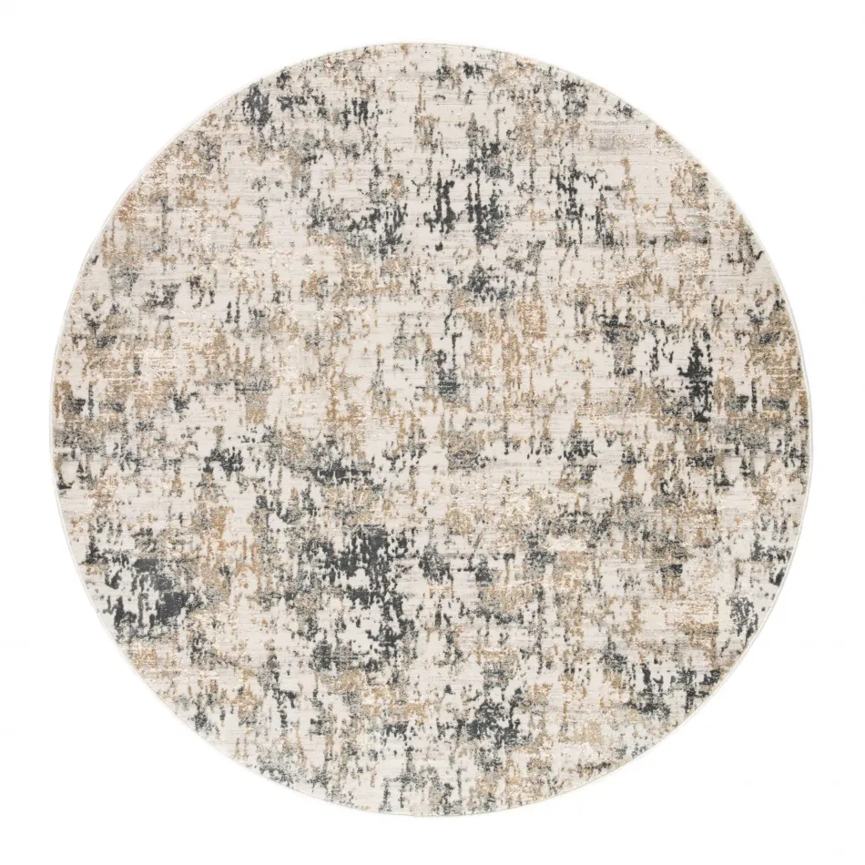 CIQ09 Cirque Arvo White/Dark Gray  6' Round Rug