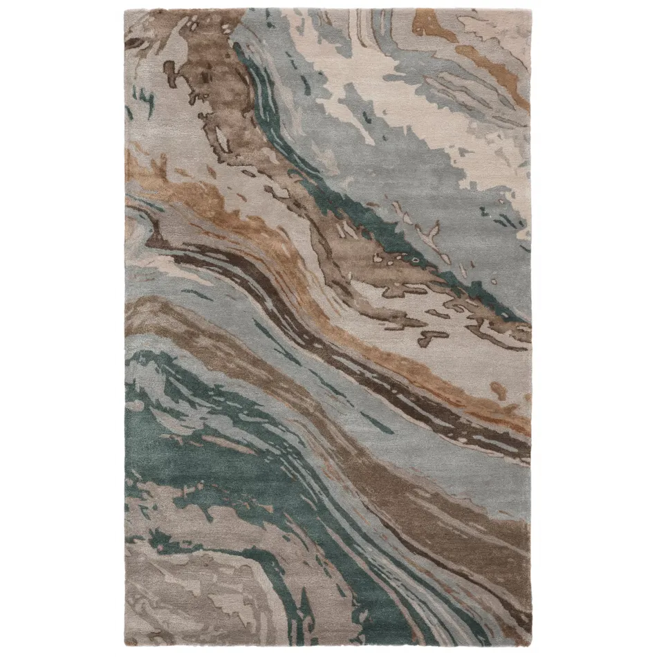 GES37 Genesis Conley Teal/Light Gray Rugs