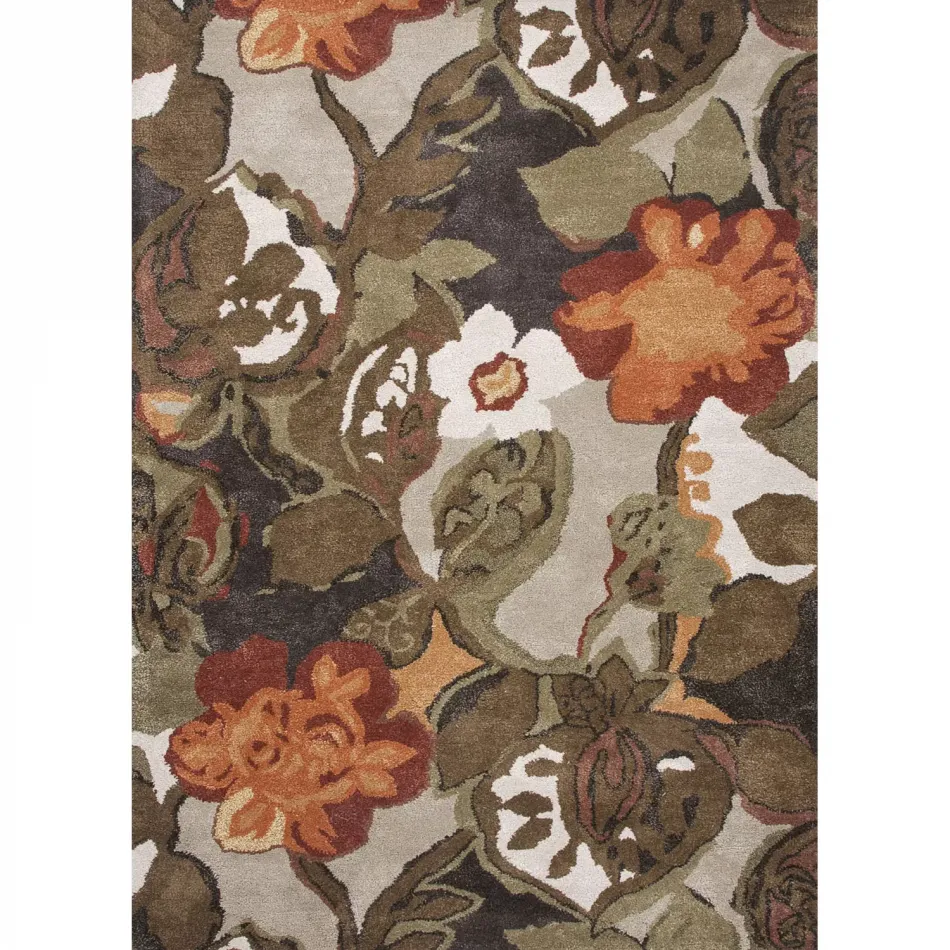 BL12 Blue Petal Pusher Light Gray/Multicolor Rugs