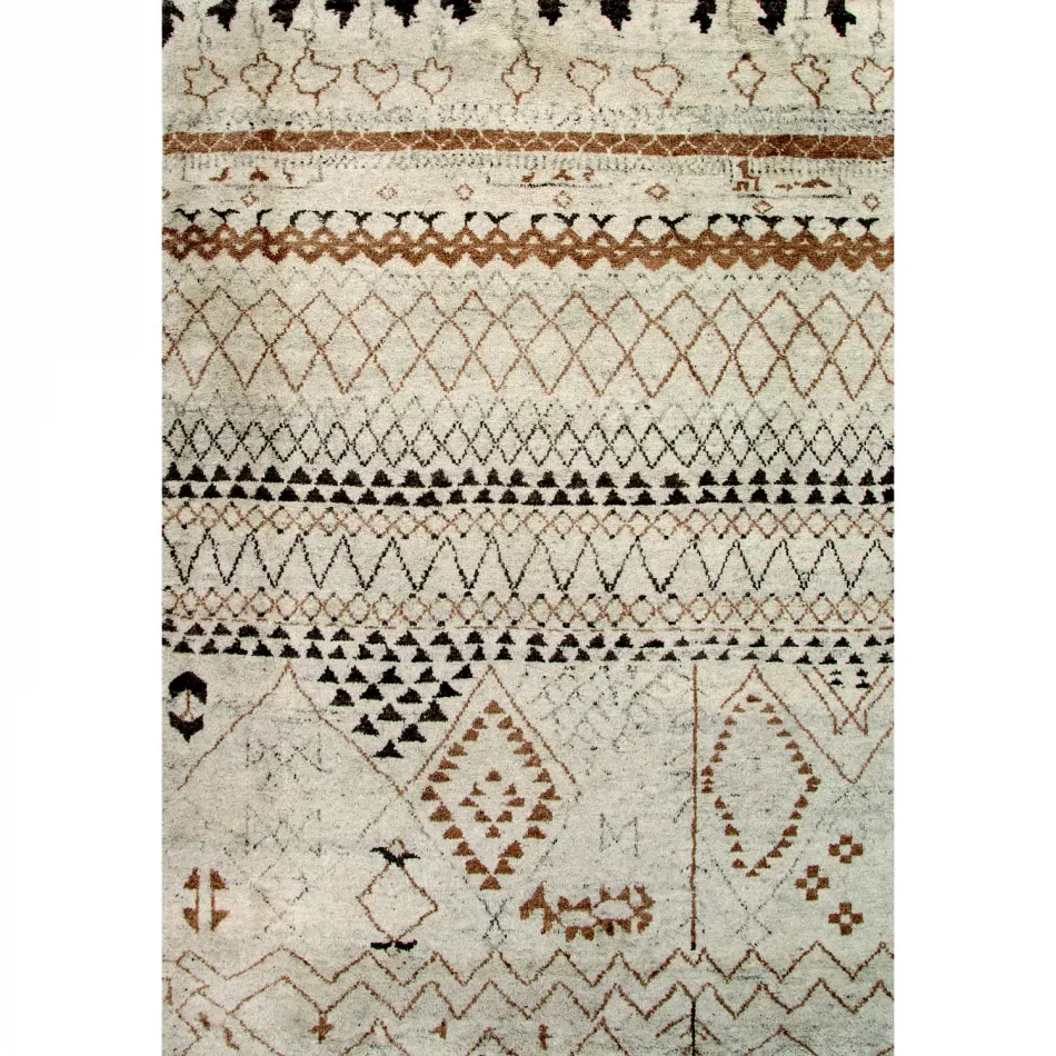 ZUI05 Zuri Zamunda Cream/Brown Undyed Wool Rugs