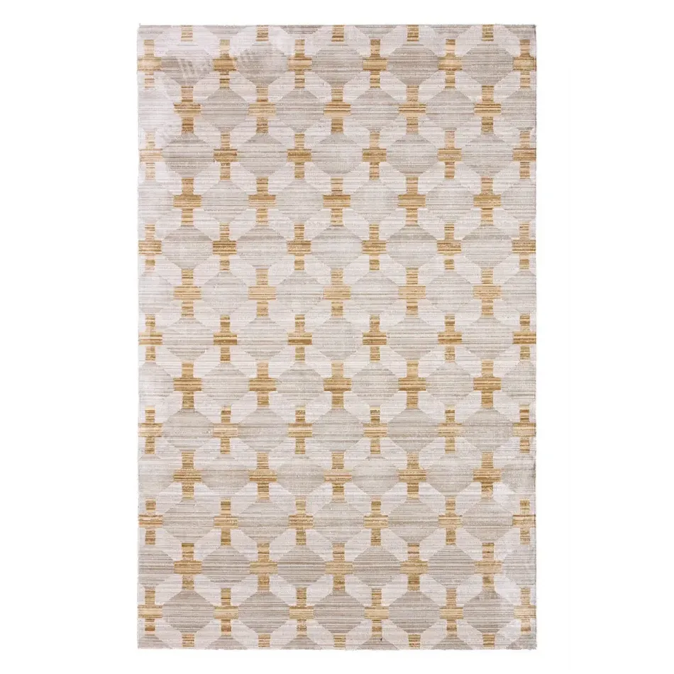 MUM01 Muted Mosaic Gray Yellow / Gold Rug