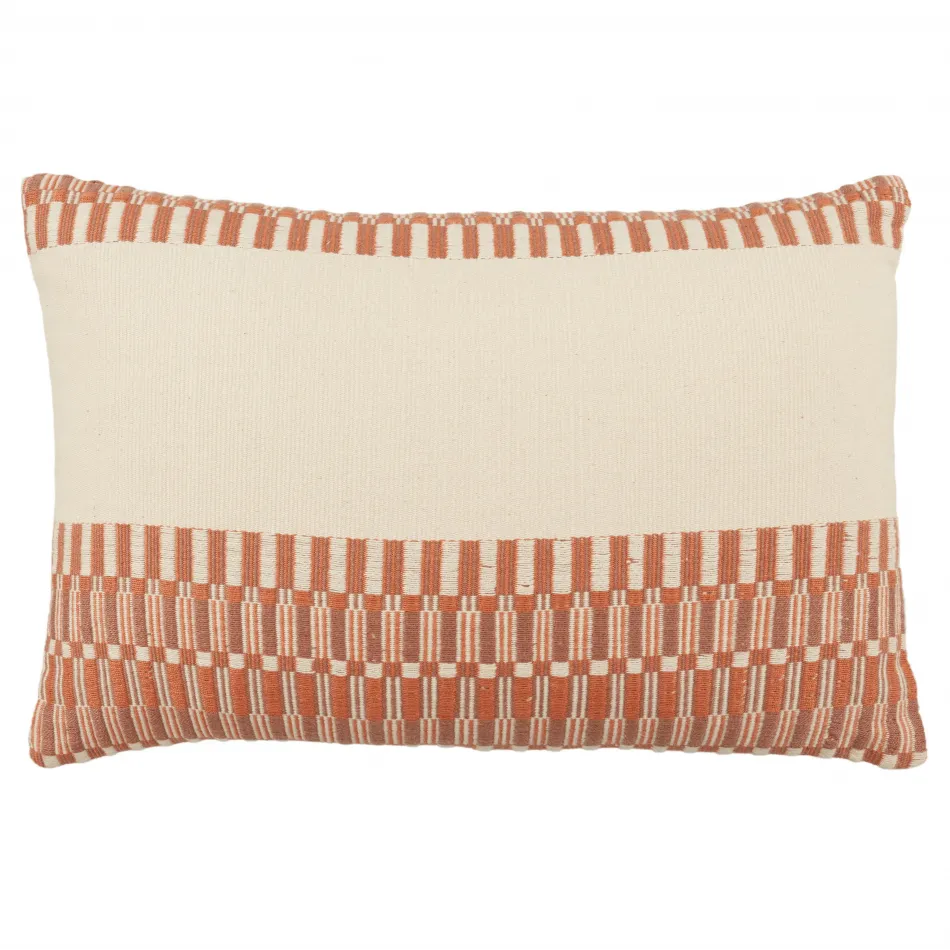 Jaipur Living Letsami Terracotta/ Ivory Tribal Poly Fill Lumbar Pillow 13X21