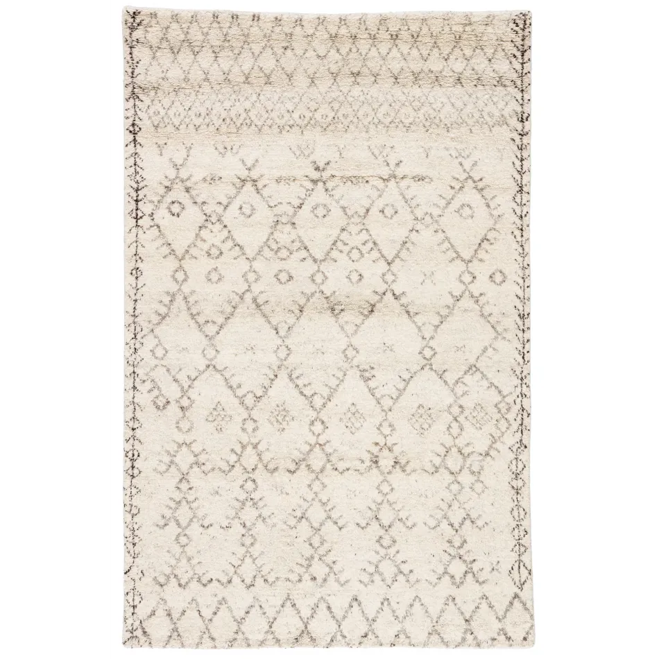 ZUI01 Zuri Zola Ivory/Brown Undyed Wool 12' x 18' Rug