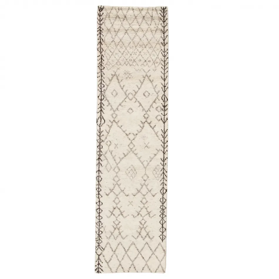 ZUI01 Zuri Zola Ivory/Brown Undyed Wool 2'6" x 10' Runner