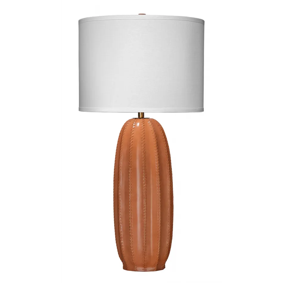 Beckham Leather Table Lamp, Tan