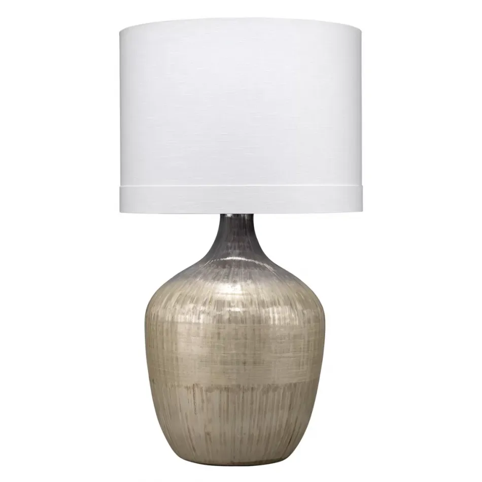 Damsle Glass Table Lamp, Silver