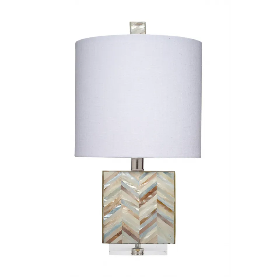 Garbo Mother of Pearl Table Lamp, Blue
