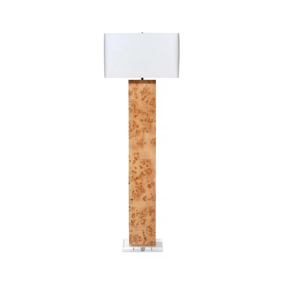 Parallel Burl Wood Floor Lamp