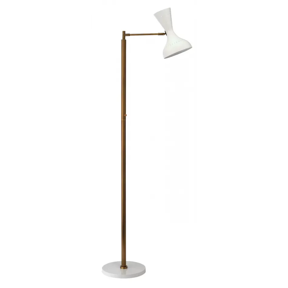 Pisa Swing Arm Floor Lamp, White