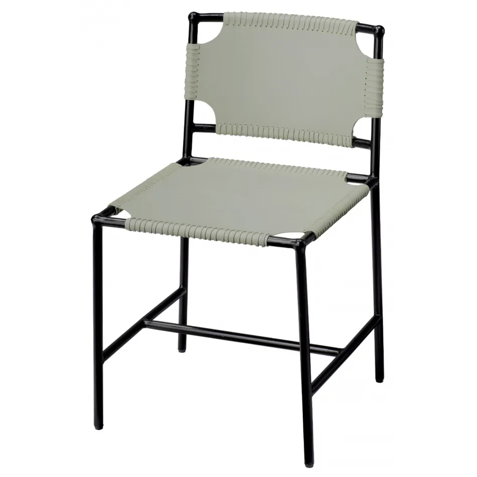 Asher Leather Dining Chair, Grey