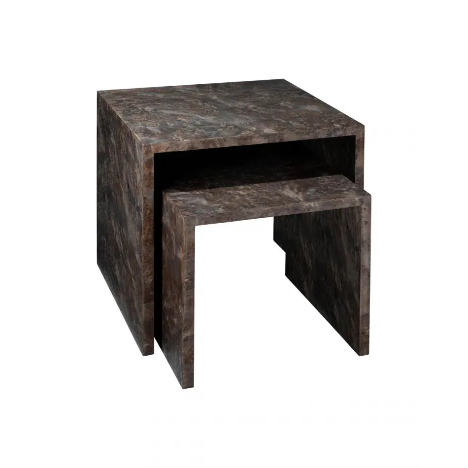 Bedford Wood Set of 2 Nesting Tables, Charcoal