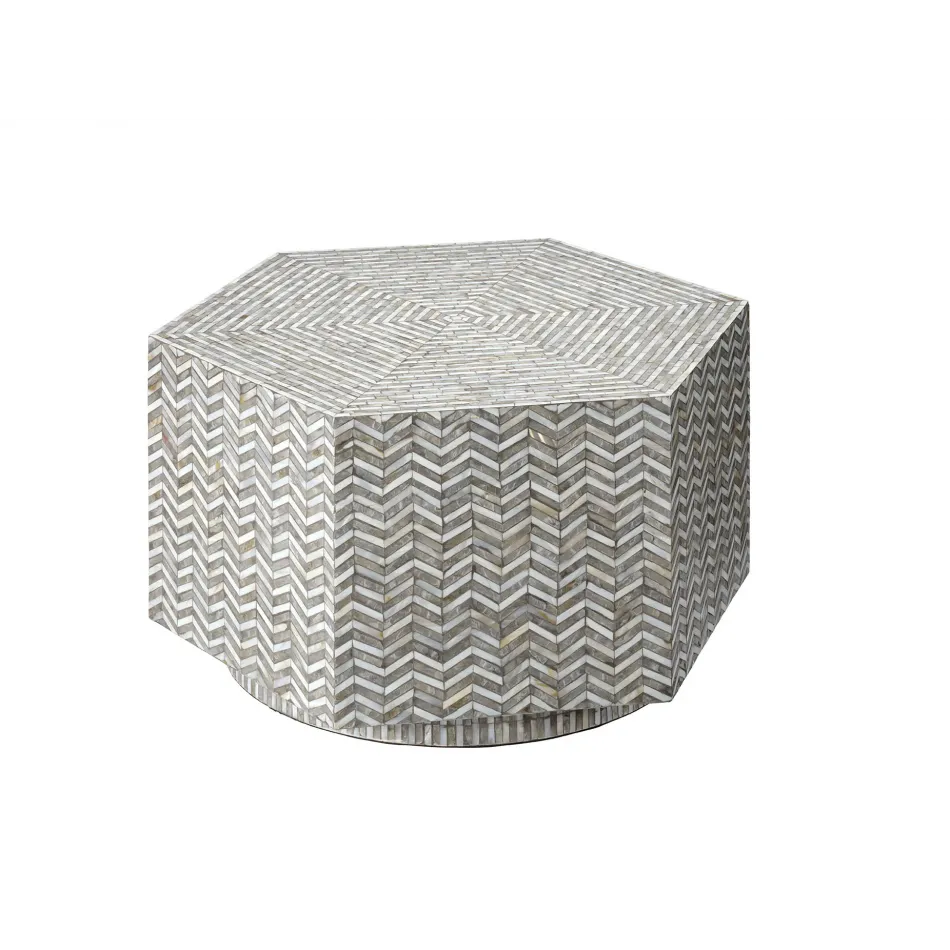 Brando Mother of Pearl Hexagon Coffee Table