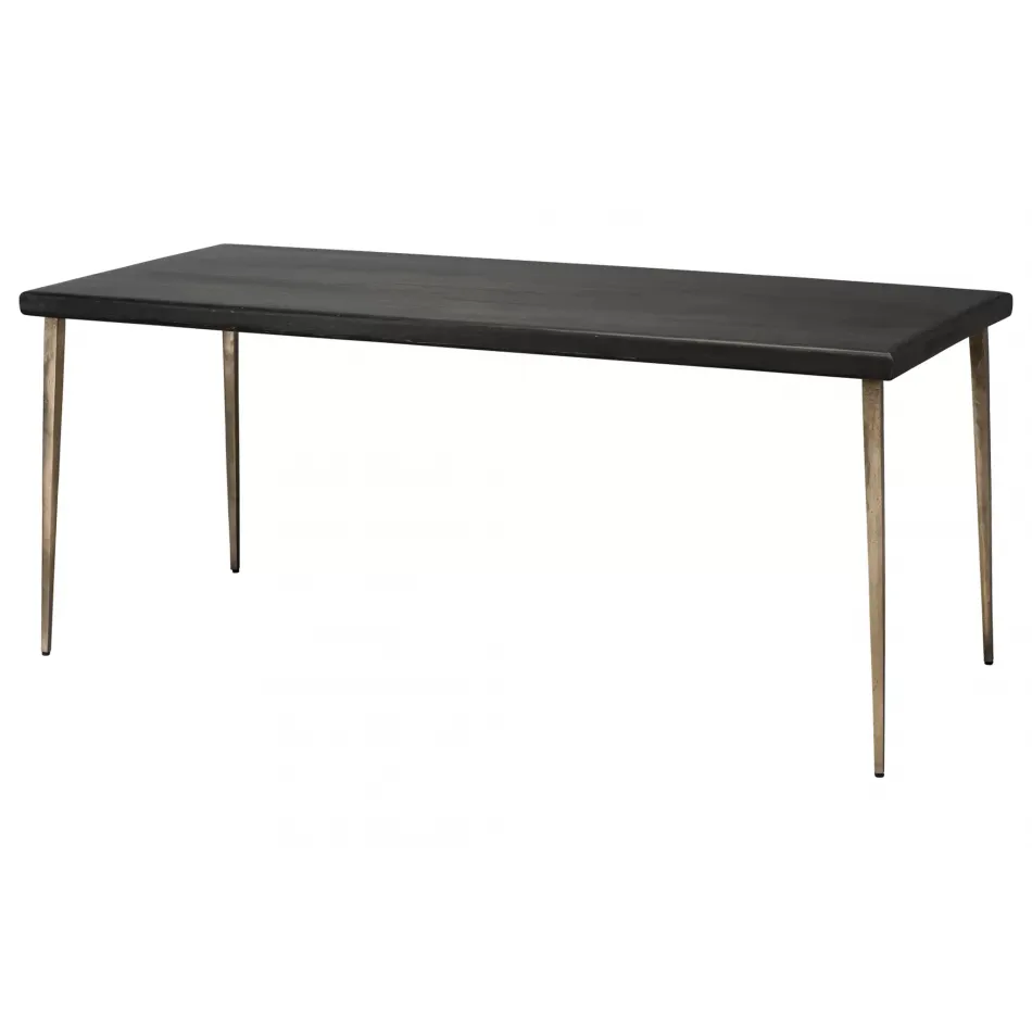 Farmhouse Wood Dining Table, Black