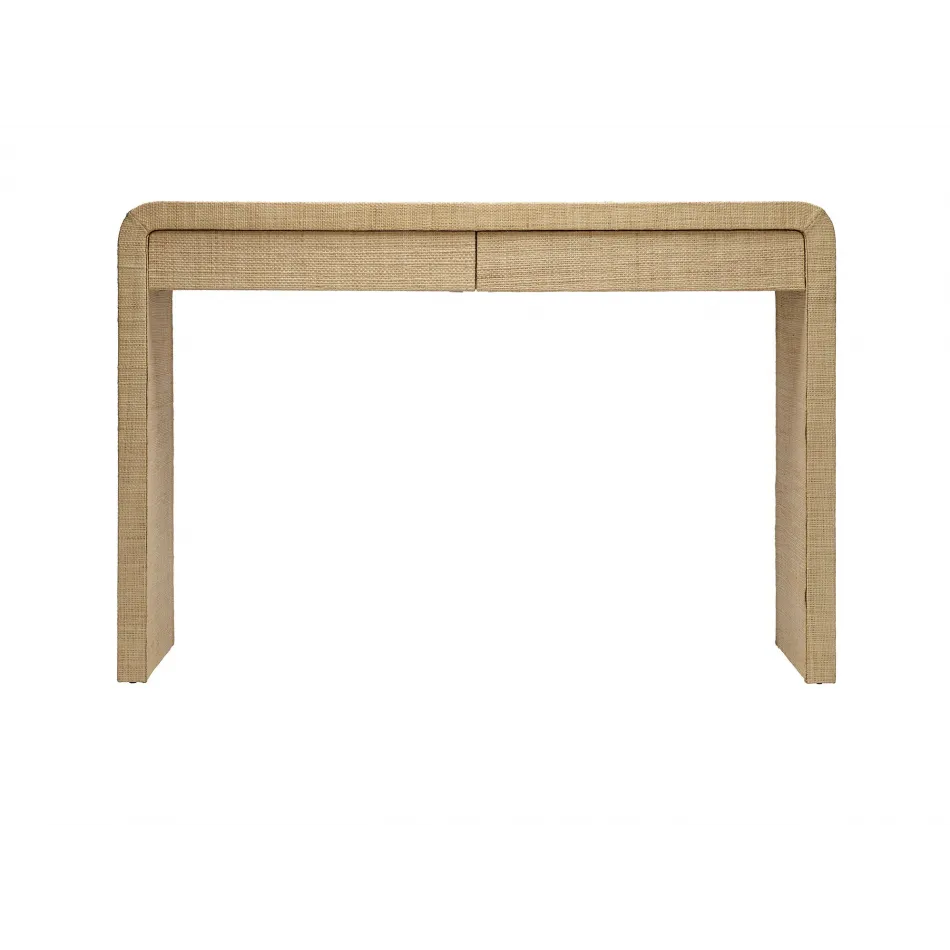 Montecito 2-Drawer Raffia Console Table