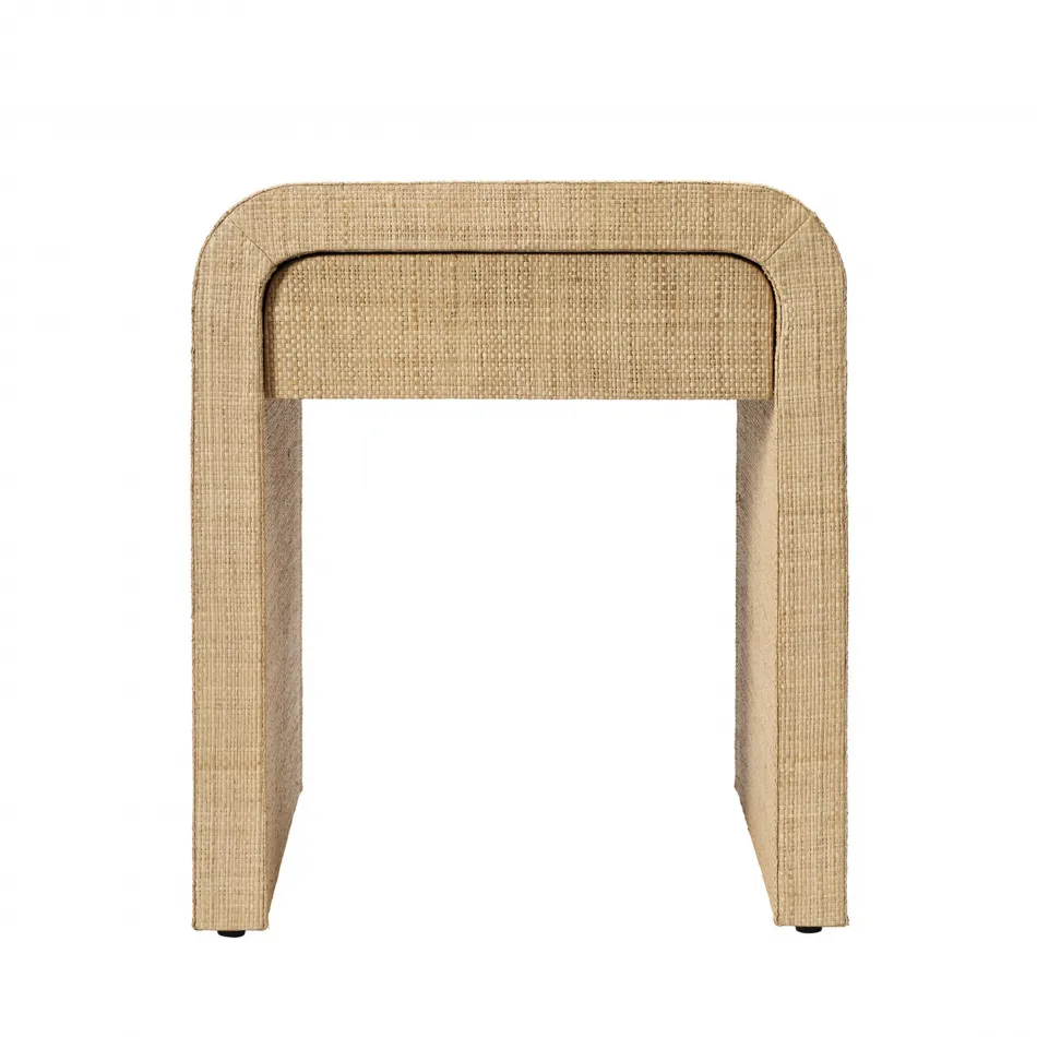 Montecito 1-Drawer Raffia Side Table