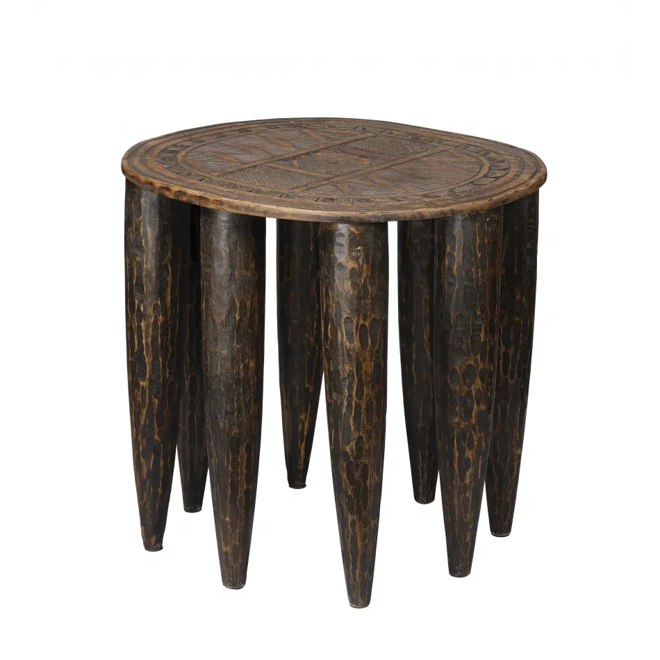 Naga Mango Wood Side Table, Brown