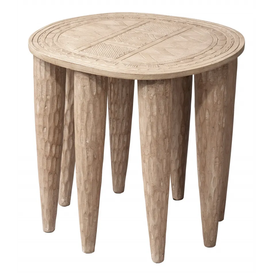 Naga Mango Wood Side Table, Natural