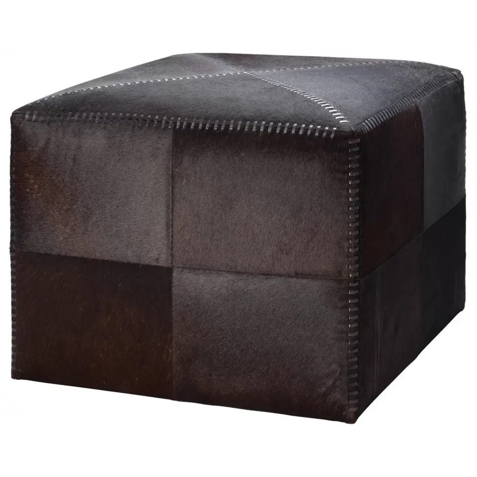 Espresso Hair on Hide Ottoman, Large