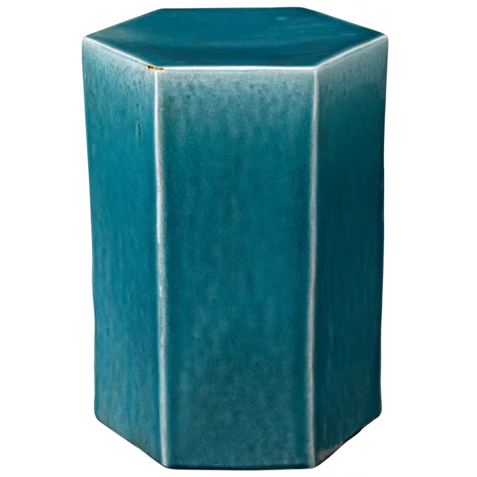 Porto Ceramic Indoor/Outdoor Side Table-Small, Azure