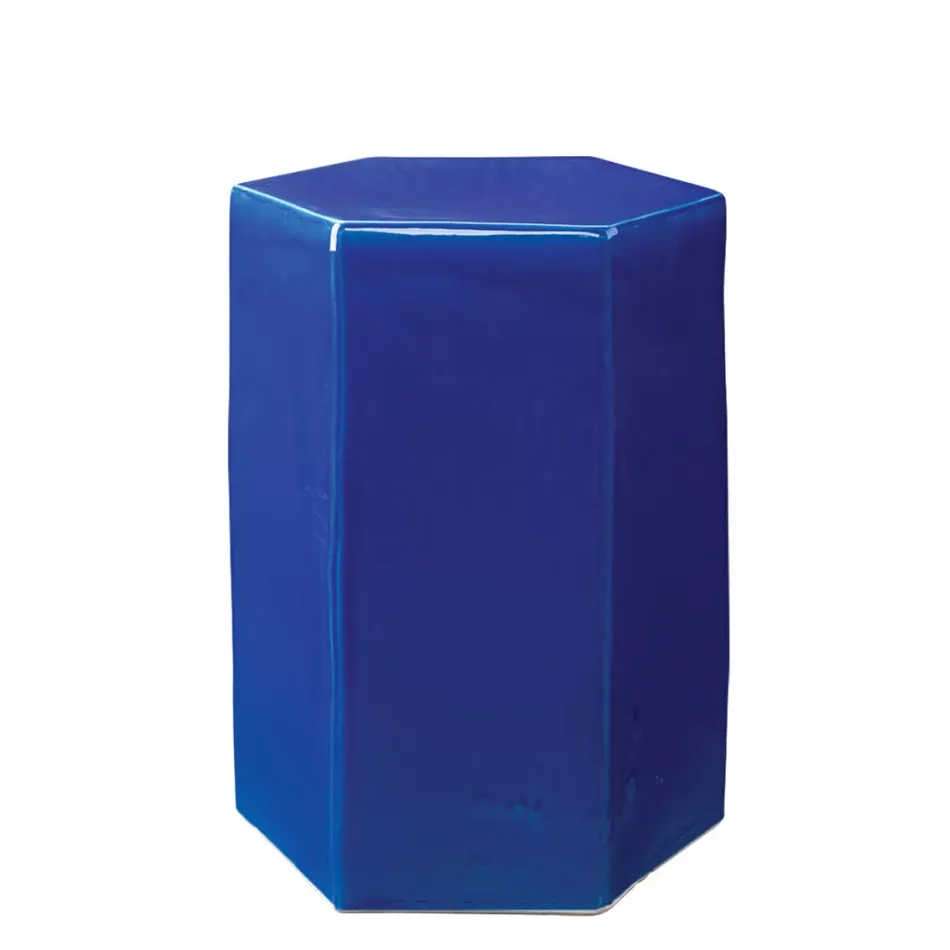 Porto Ceramic Indoor/Outdoor Side Table-Small, Cobalt Blue