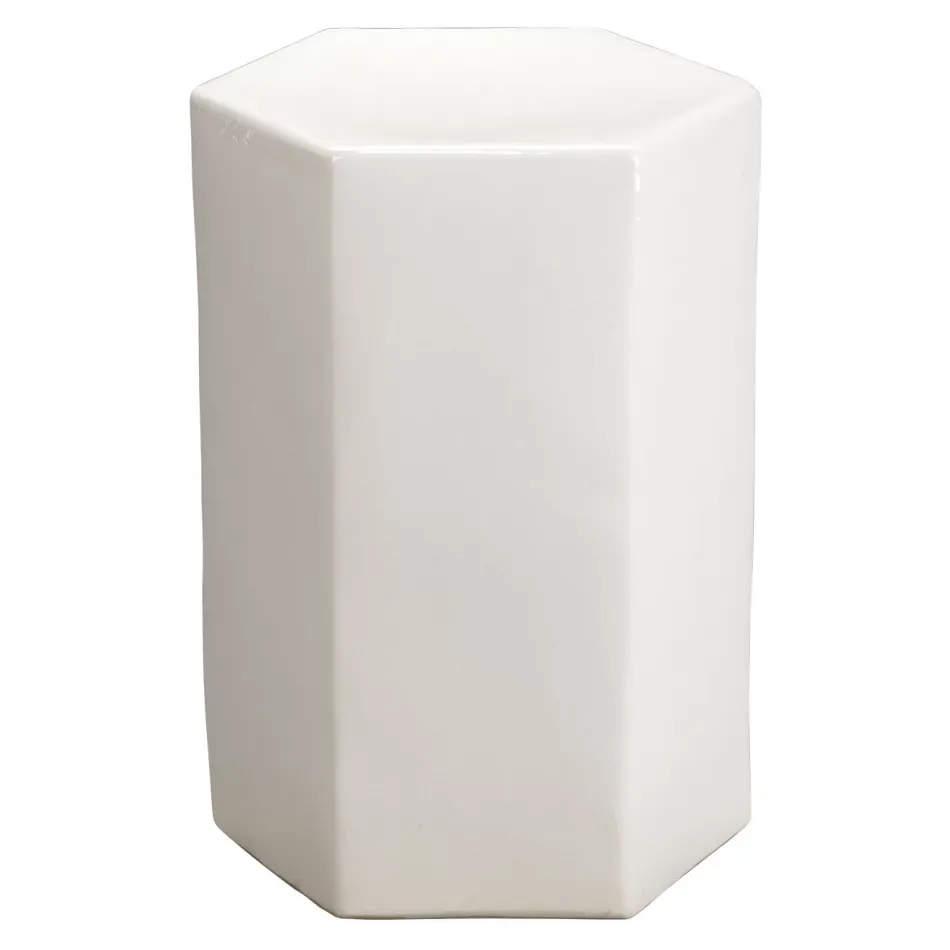 Porto Ceramic Indoor/Outdoor Side Table-Small, White