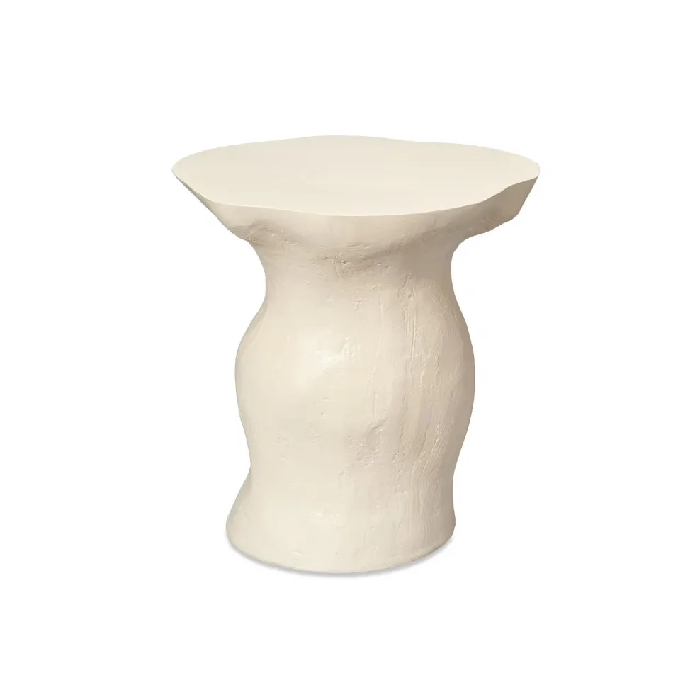 Sculpt Cream White Side Table