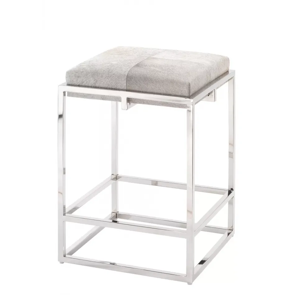 Shelby Hide Stool, Grey