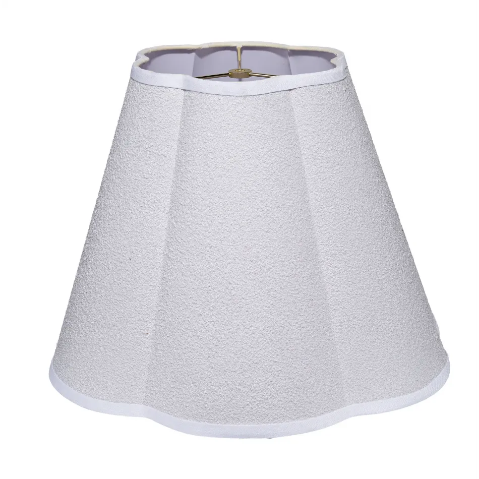 Scalloped 100% White Linen Shade, Large