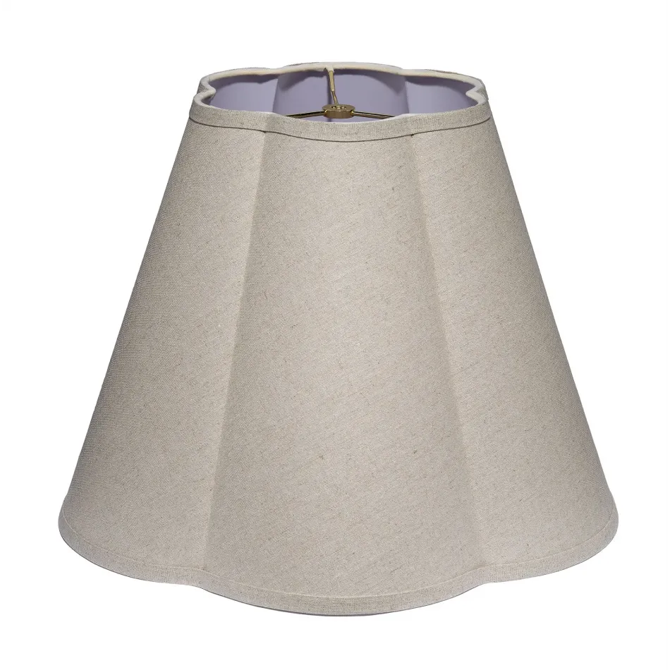 Scalloped 100% Natural Linen Shade, Large